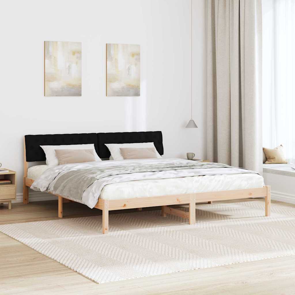 Okvir kreveta Smeđa i crna 180 x 200 cm Masivna borovina