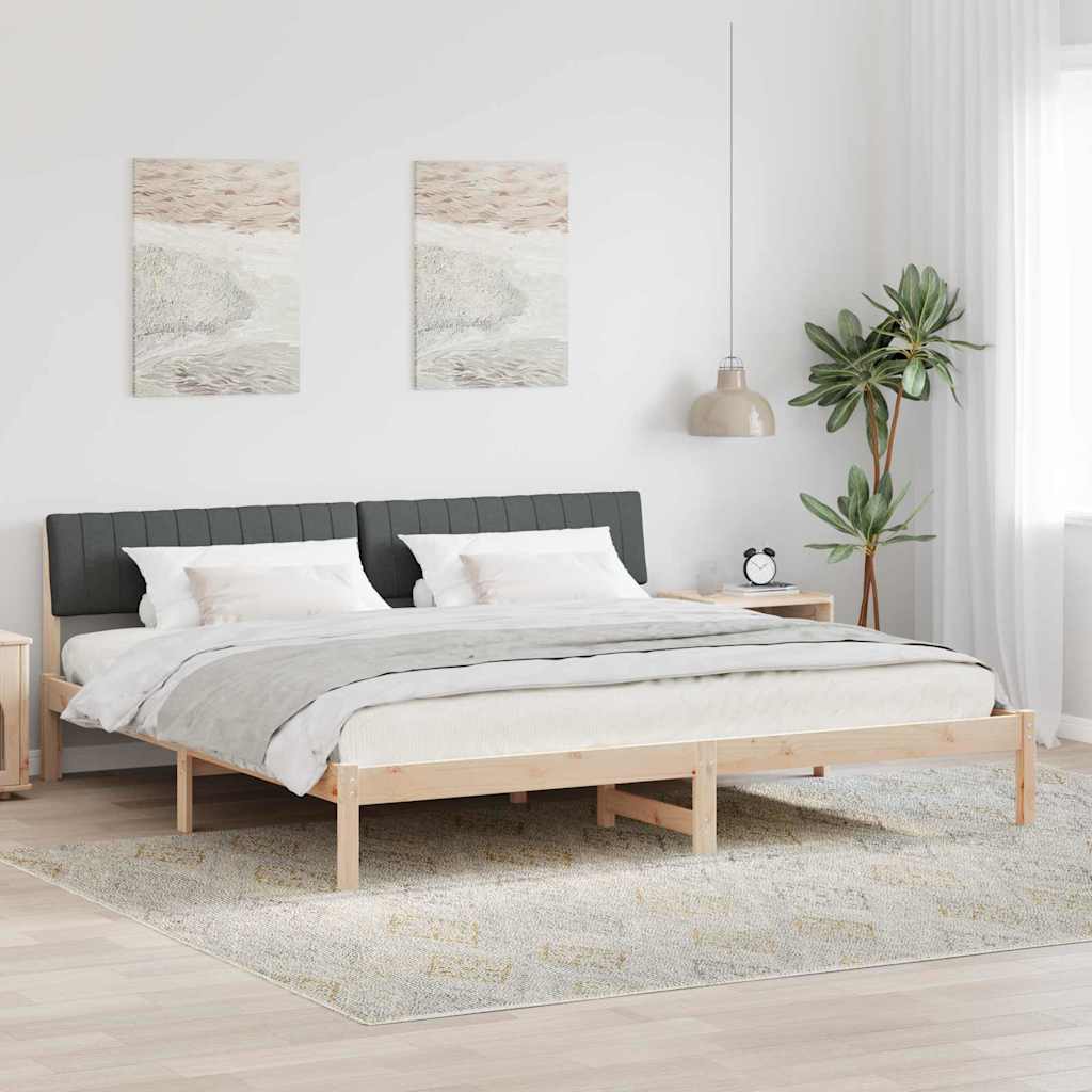 Okvir kreveta smeđe i tamnosivo 200 x 200 cm Masivna borovina