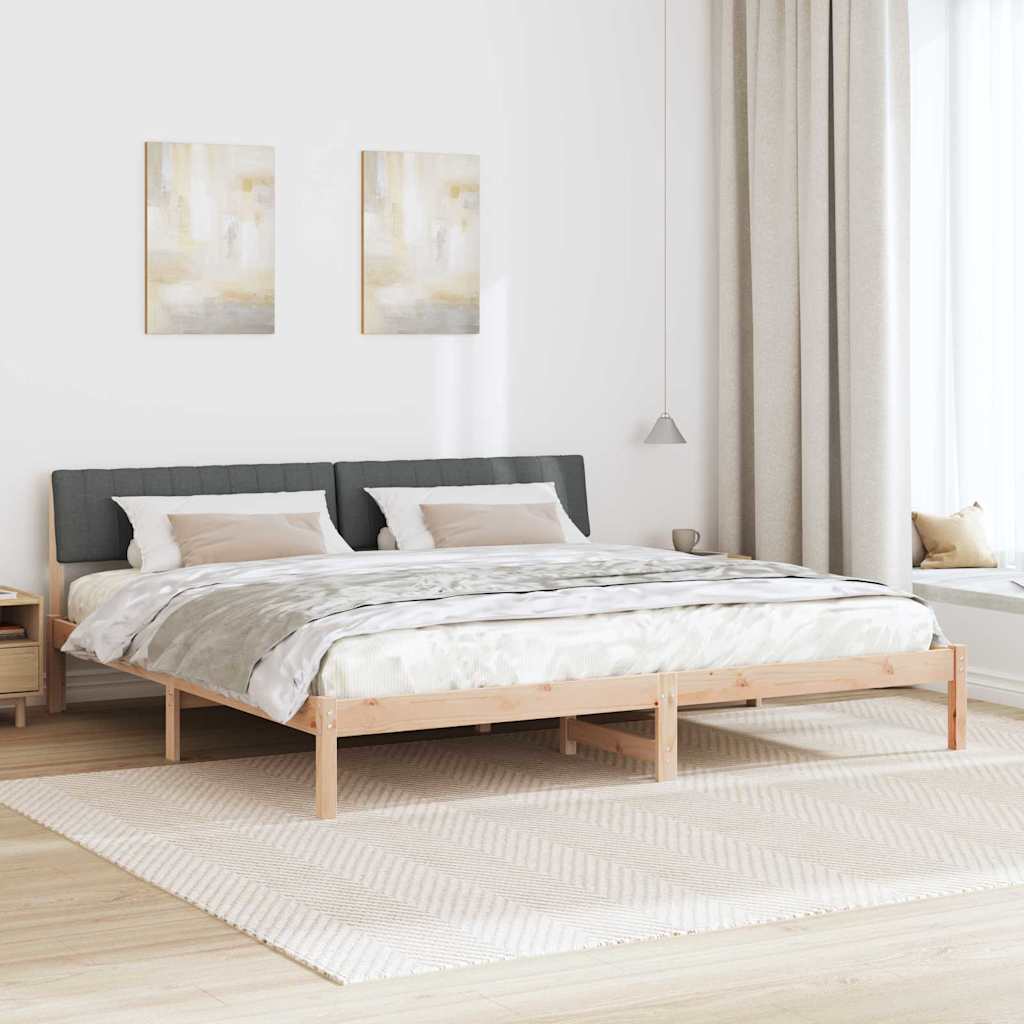Okvir kreveta smeđe i tamnosivo 200 x 200 cm Masivna borovina