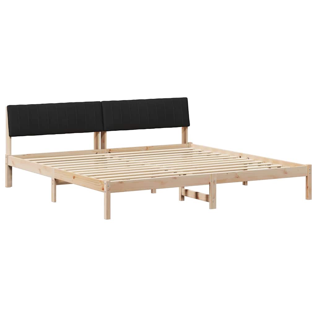 Okvir kreveta Smeđa i crna 200 x 200 cm Masivna borovina