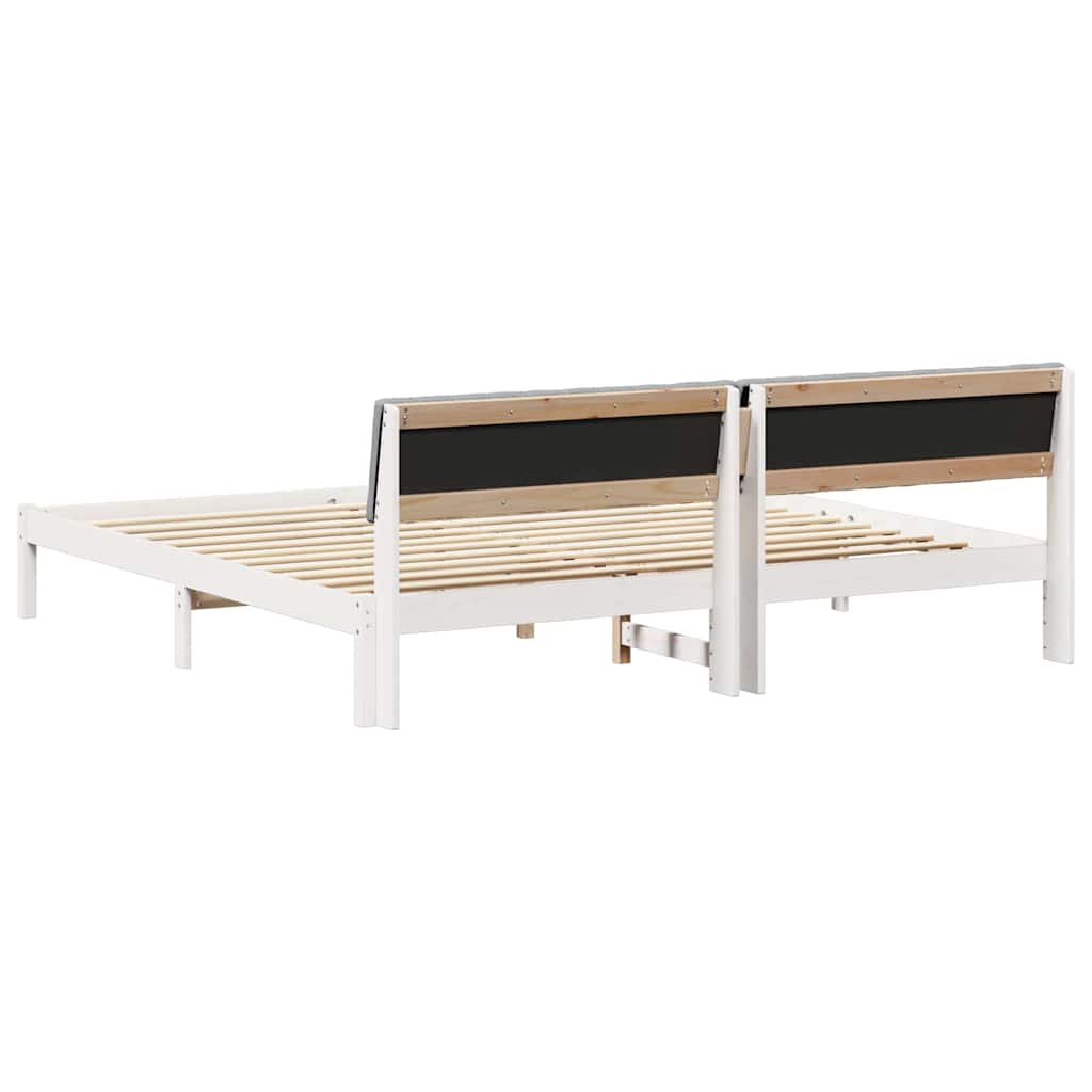 Okvir kreveta s uzglavljem Bijela i svijetlosiva 200 x 200 cm