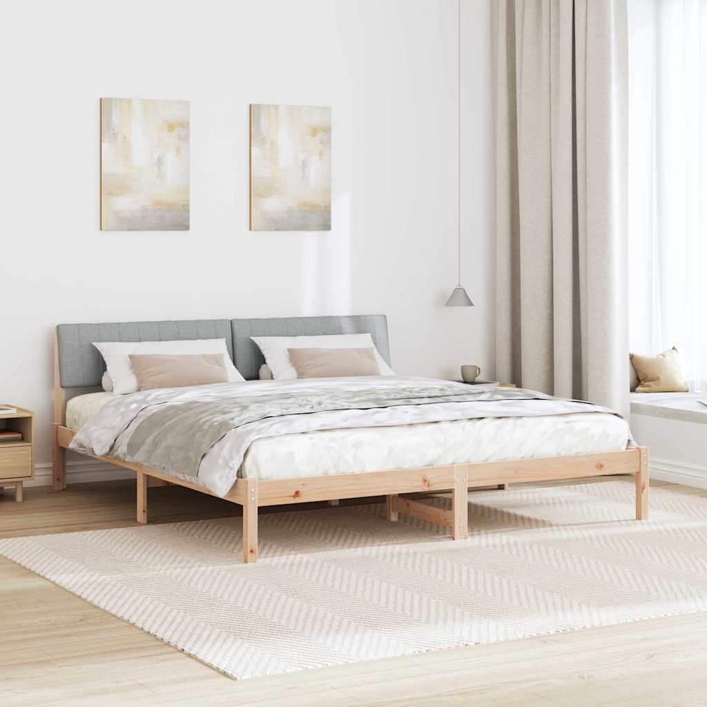 Okvir kreveta s uzglavljem Smeđa i svijetlo siva 180 x 200 cm