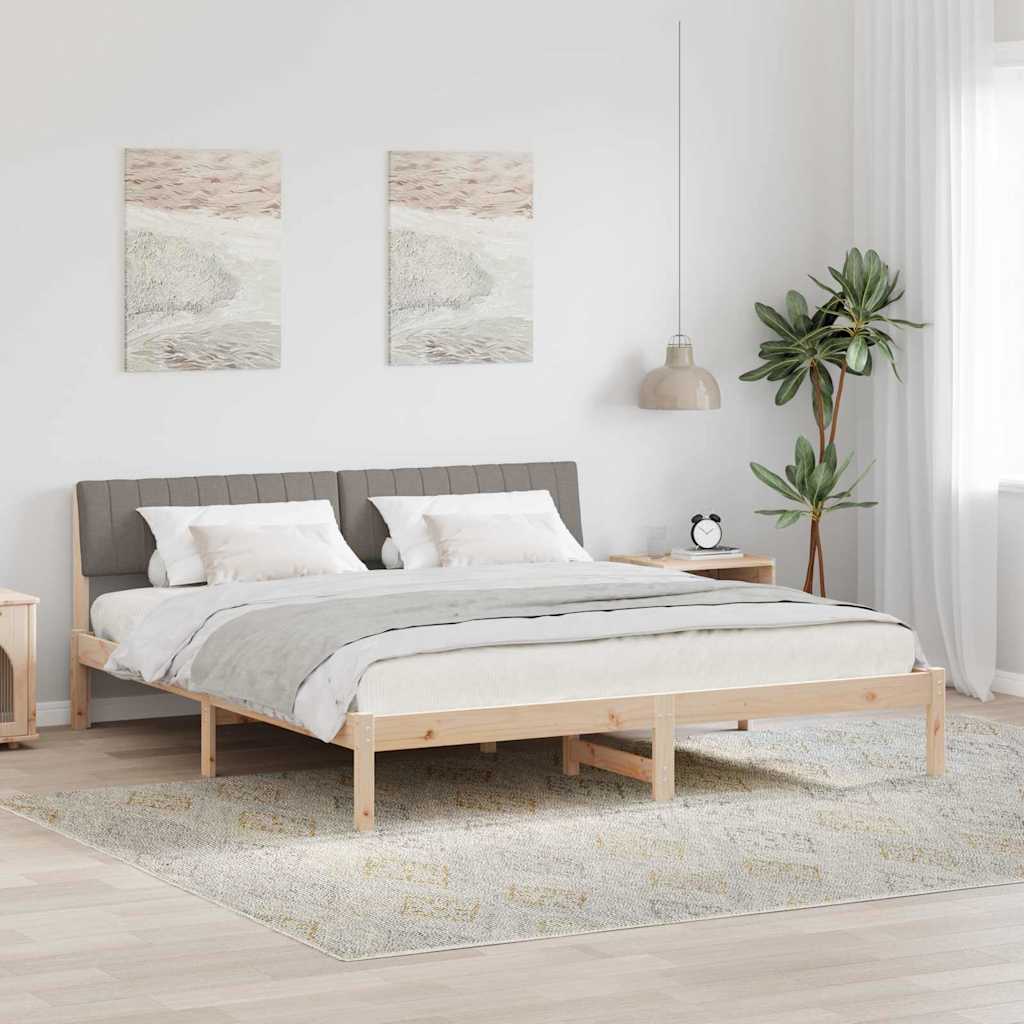 Okvir kreveta Smeđa i taupe 180 x 200 cm Masivna borovina