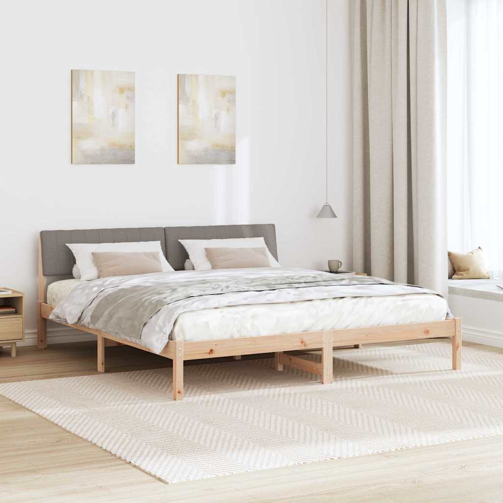 Okvir kreveta Smeđa i taupe 180 x 200 cm Masivna borovina
