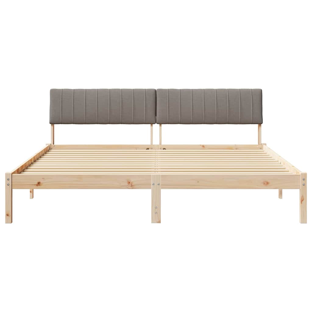 Okvir kreveta Smeđa i taupe 180 x 200 cm Masivna borovina