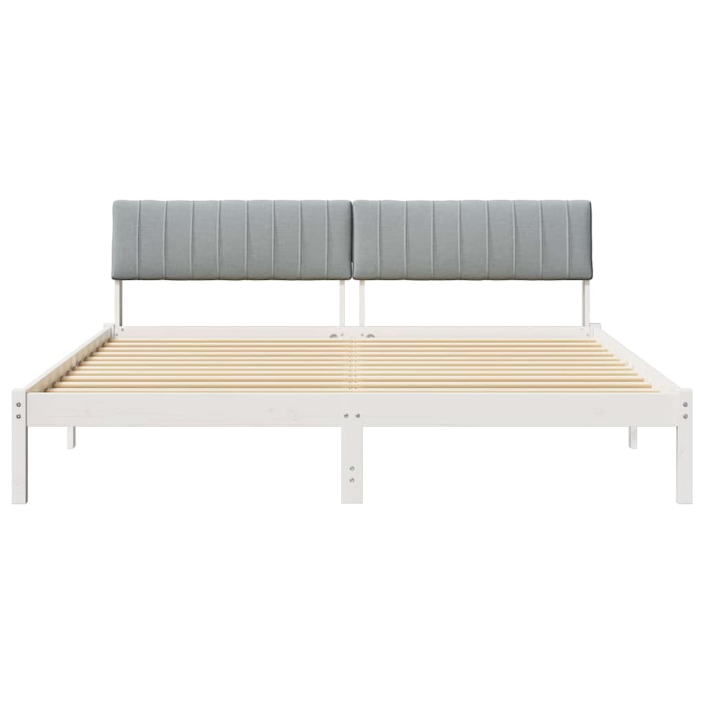 Okvir kreveta s uzglavljem Bijela i svijetlosiva 180 x 200 cm