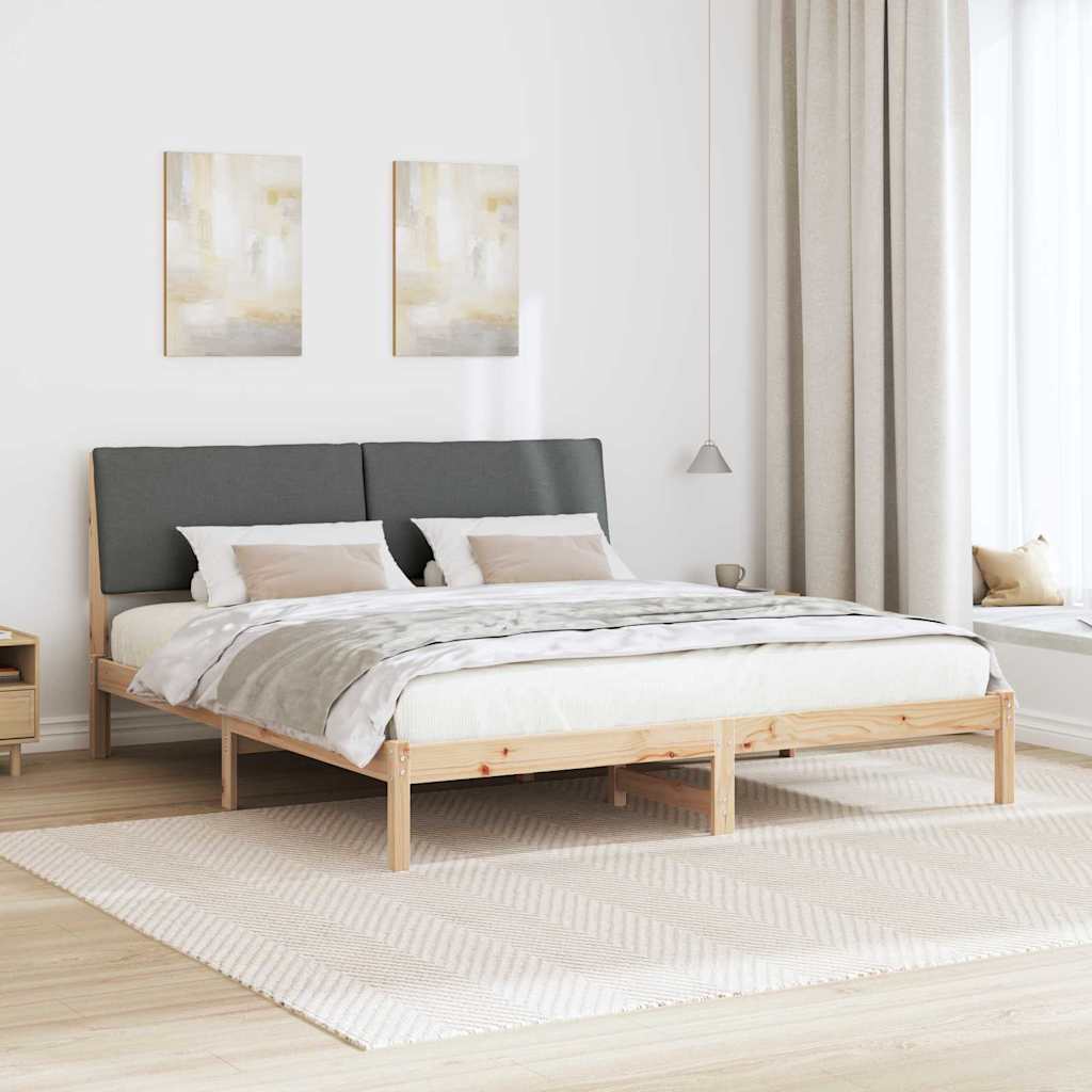 Okvir kreveta smeđe i tamnosivo 200 x 200 cm Masivna borovina