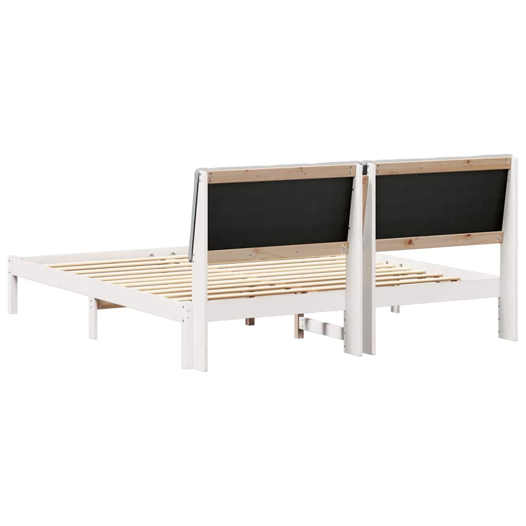 Okvir kreveta s uzglavljem Bijela i svijetlosiva 200 x 200 cm