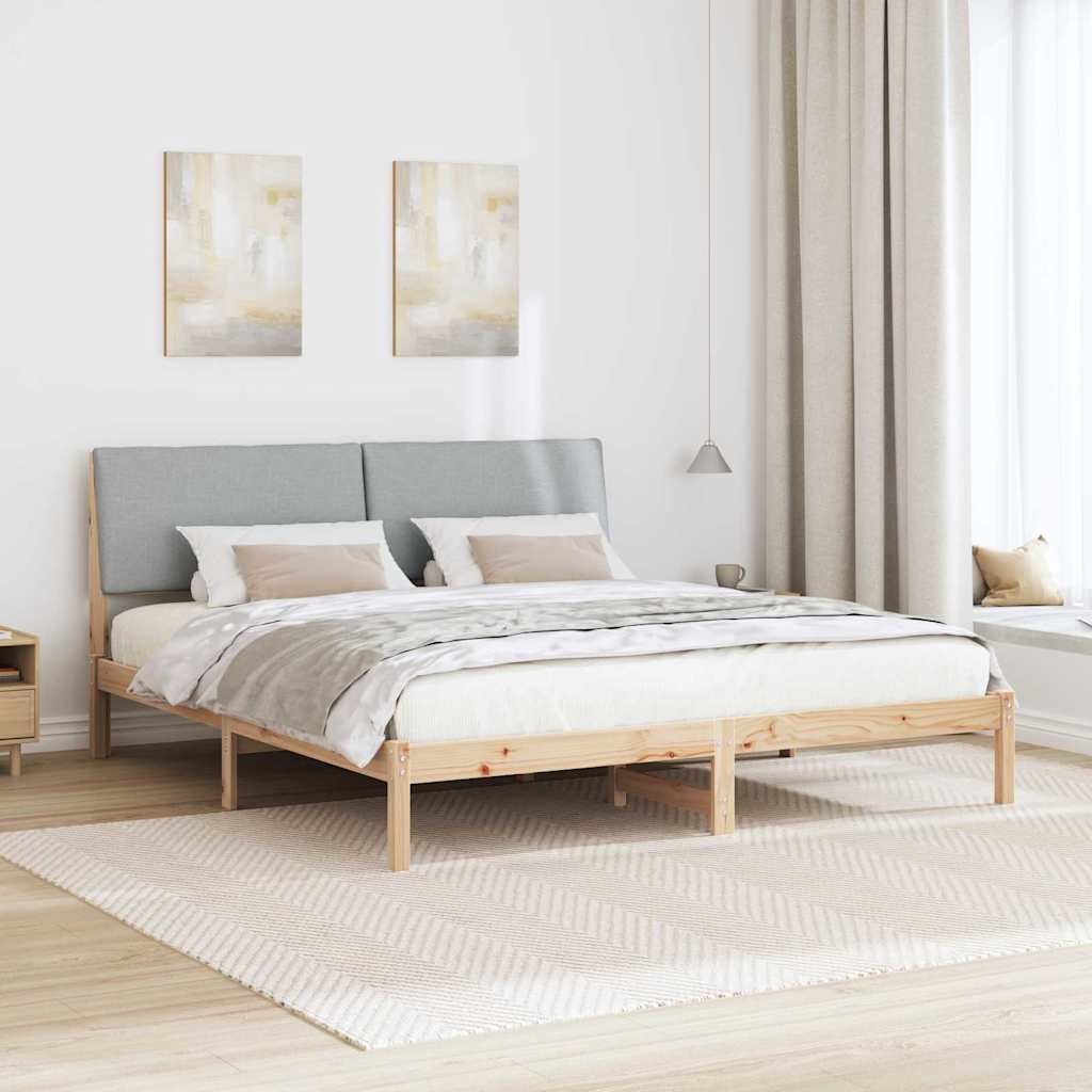 Okvir kreveta s uzglavljem Smeđa i svijetlo siva 180 x 200 cm
