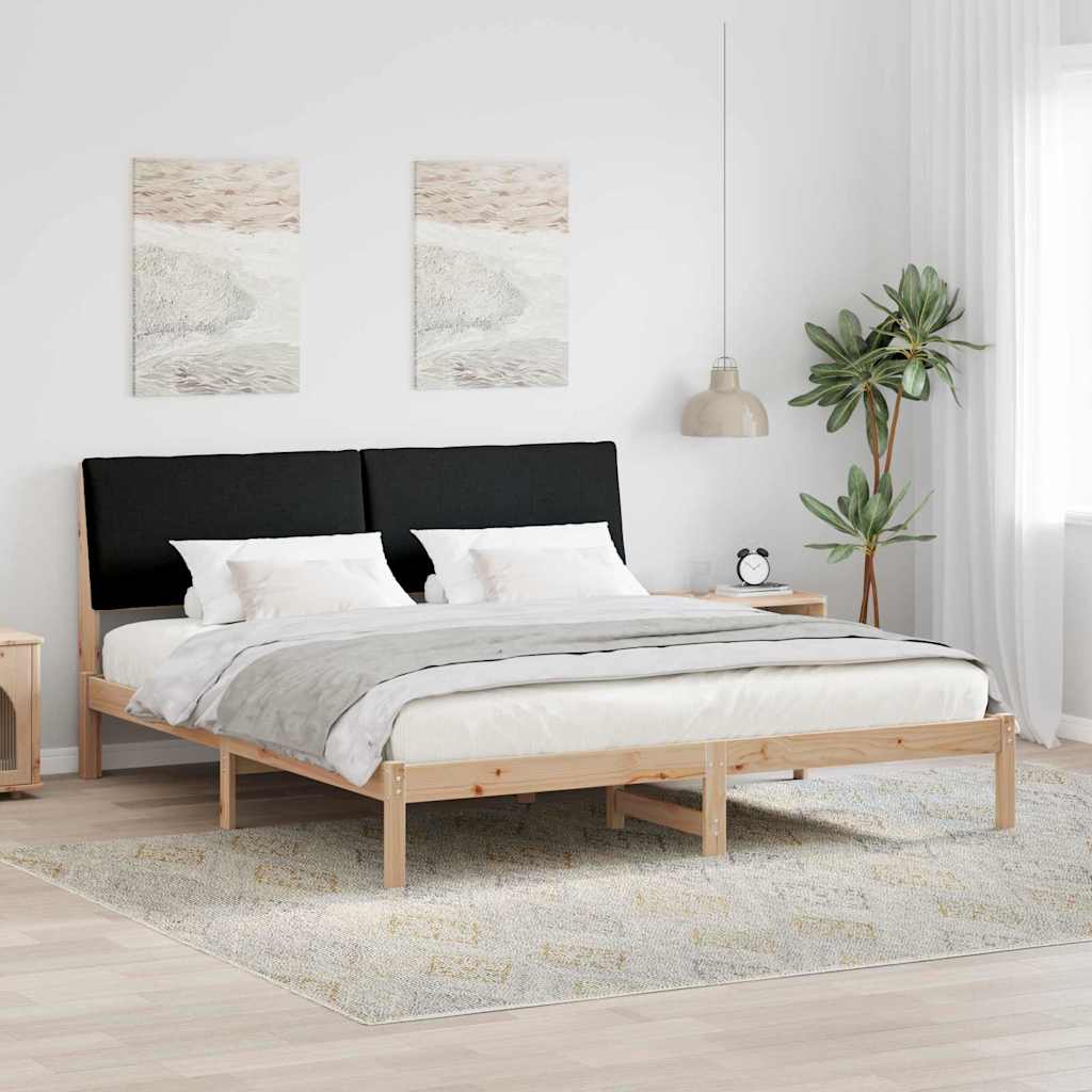Okvir kreveta Smeđa i crna 180 x 200 cm Masivna borovina