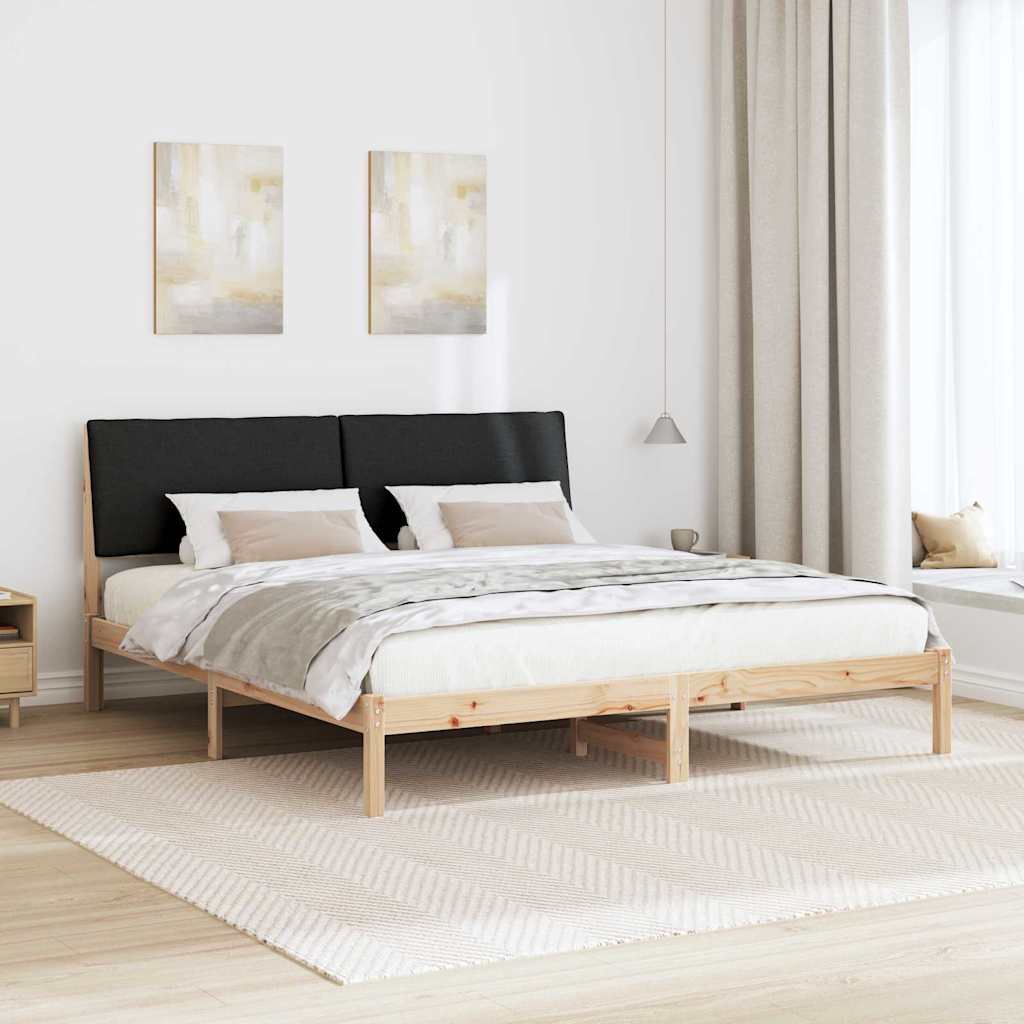 Okvir kreveta Smeđa i crna 180 x 200 cm Masivna borovina