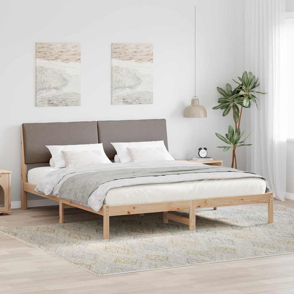 Okvir kreveta Smeđa i taupe 180 x 200 cm Masivna borovina