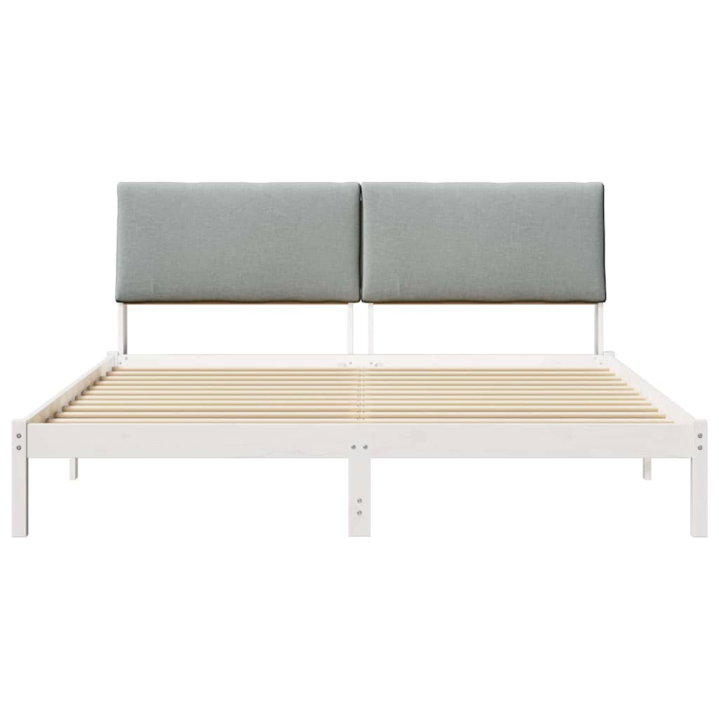 Okvir kreveta s uzglavljem Bijela i svijetlosiva 180 x 200 cm