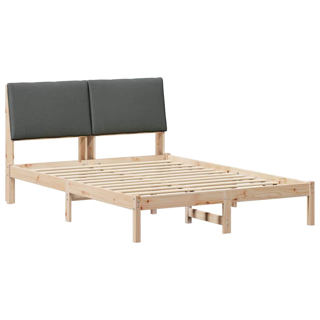 Okvir kreveta smeđe i tamnosivo 160 x 200 cm Masivna borovina