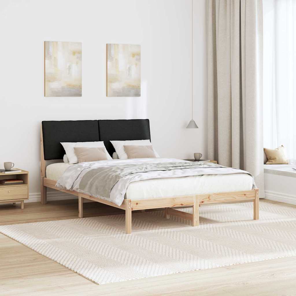 Okvir kreveta Smeđa i crna 160 x 200 cm Masivna borovina