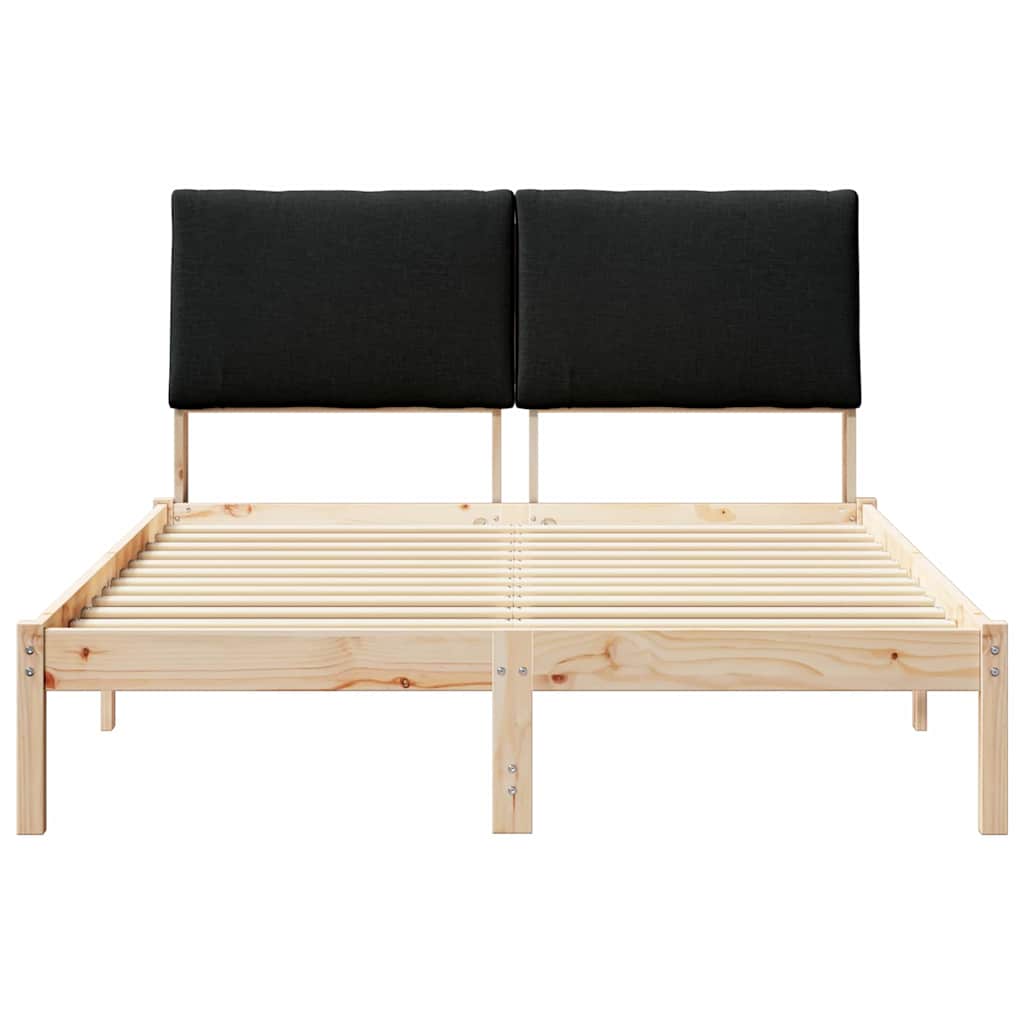 Okvir kreveta Smeđa i crna 160 x 200 cm Masivna borovina