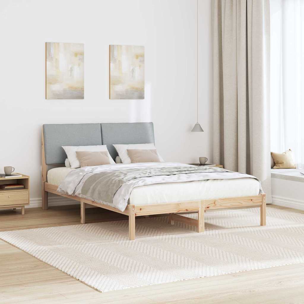 Okvir kreveta s uzglavljem Smeđa i svijetlo siva 150 x 200 cm