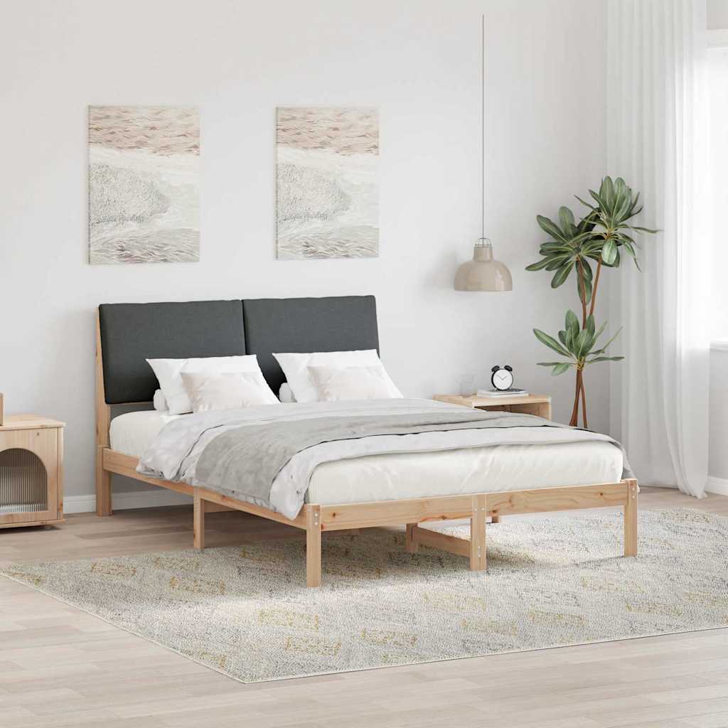 Okvir kreveta smeđe i tamnosivo 150 x 200 cm Masivna borovina