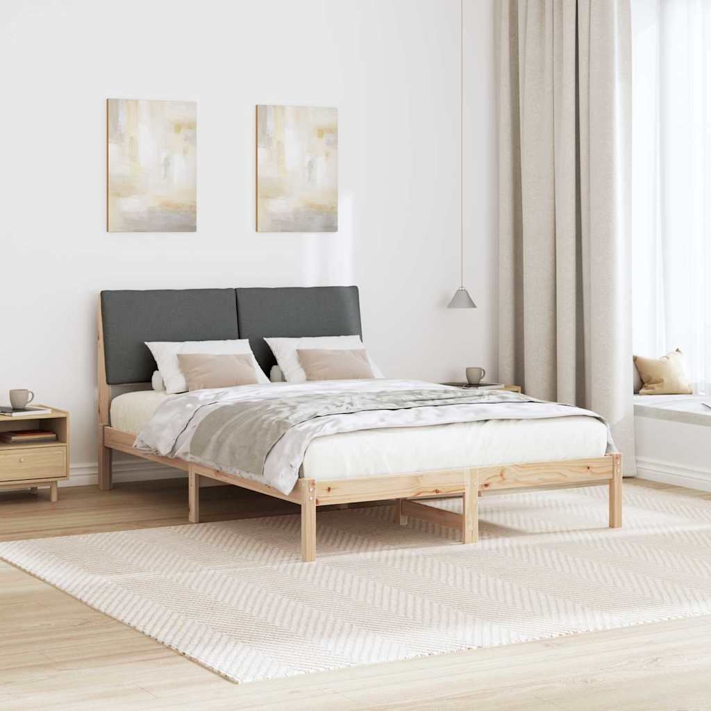 Okvir kreveta smeđe i tamnosivo 150 x 200 cm Masivna borovina