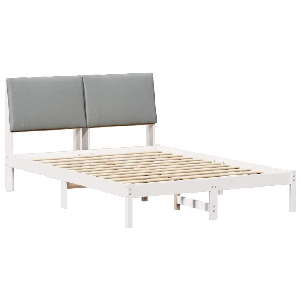 Okvir kreveta s uzglavljem Bijela i svijetlosiva 150 x 200 cm
