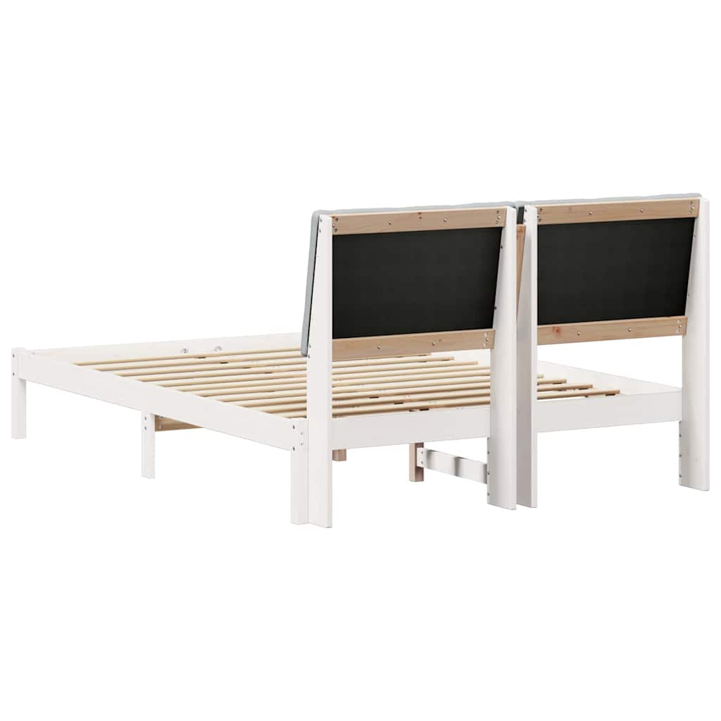 Okvir kreveta s uzglavljem Bijela i svijetlosiva 150 x 200 cm