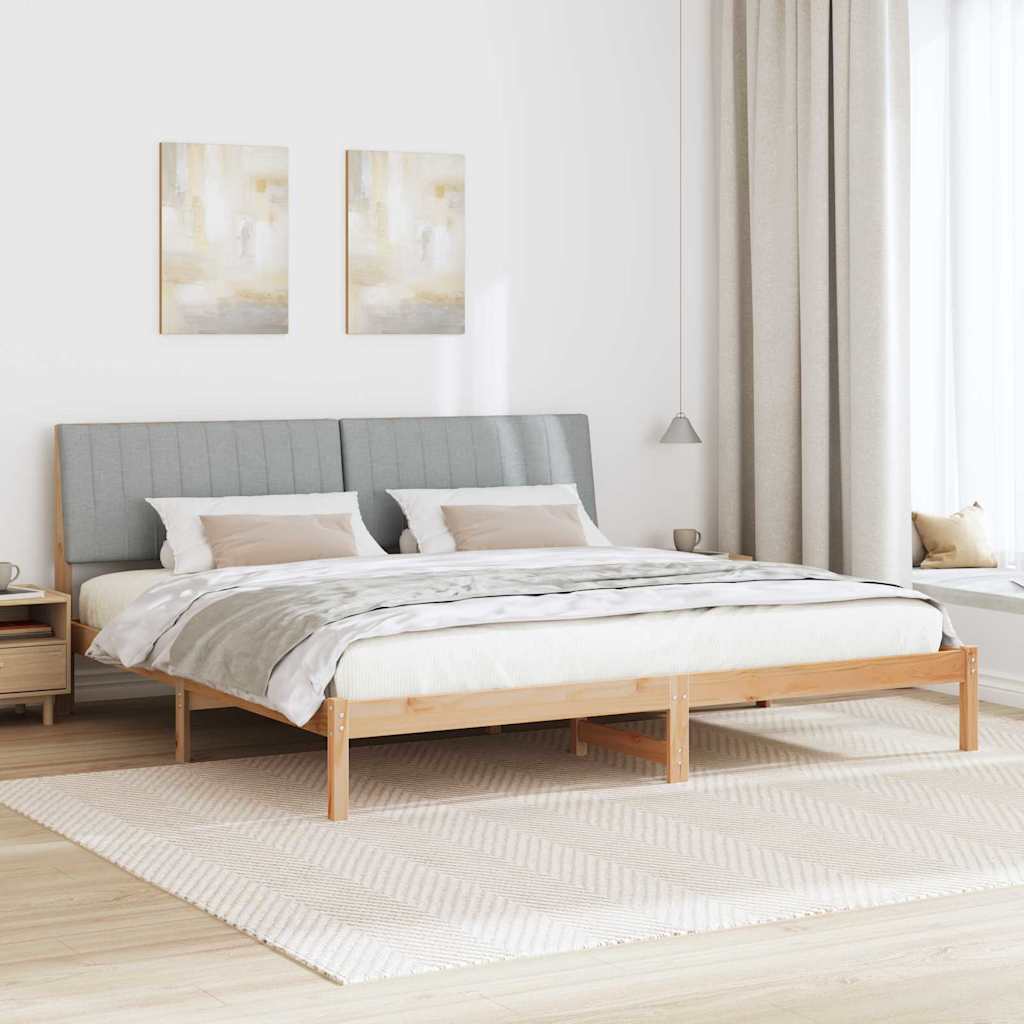Krevetna konstrukcija Smeđa 200 x 200 cm Čvrsto borovo drvo