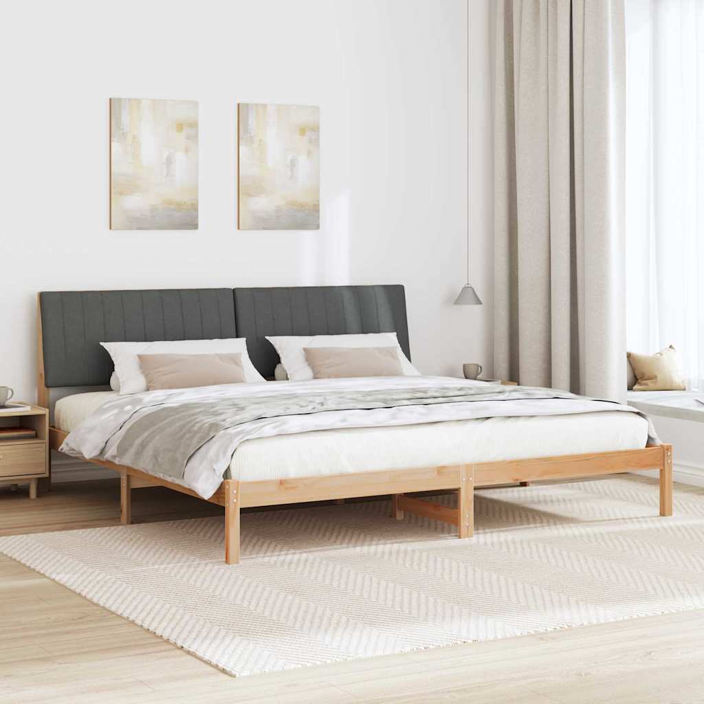 Krevetna konstrukcija Smeđa 200 x 200 cm Čvrsto borovo drvo