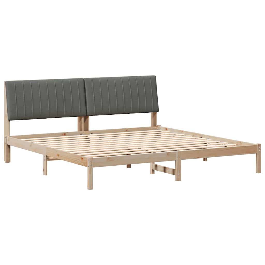 Krevetna konstrukcija Smeđa 200 x 200 cm Čvrsto borovo drvo
