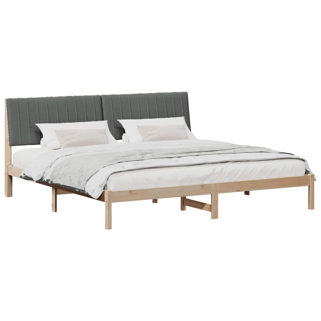Krevetna konstrukcija Smeđa 200 x 200 cm Čvrsto borovo drvo