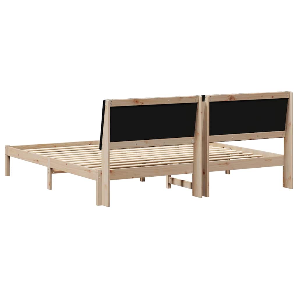 Krevetna konstrukcija Smeđa 200 x 200 cm Čvrsto borovo drvo