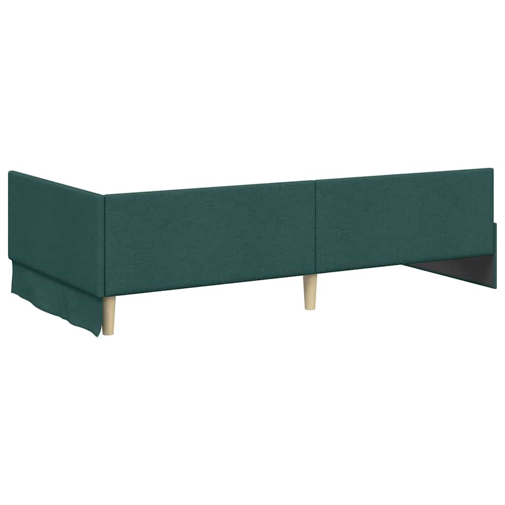 Kutni krevetni okvir s madracem Ostalo 2 pcs Zelena tkanina