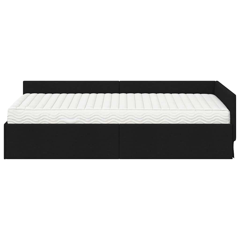 Kutni krevetni okvir s madracem Ostalo 2 pcs Zelena tkanina