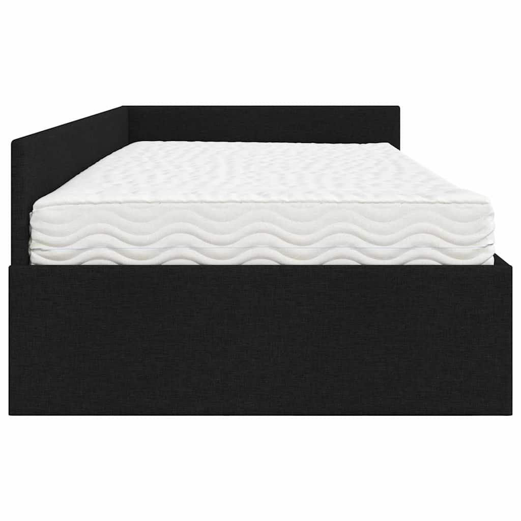 Kutni krevetni okvir s madracem Ostalo 2 pcs Zelena tkanina