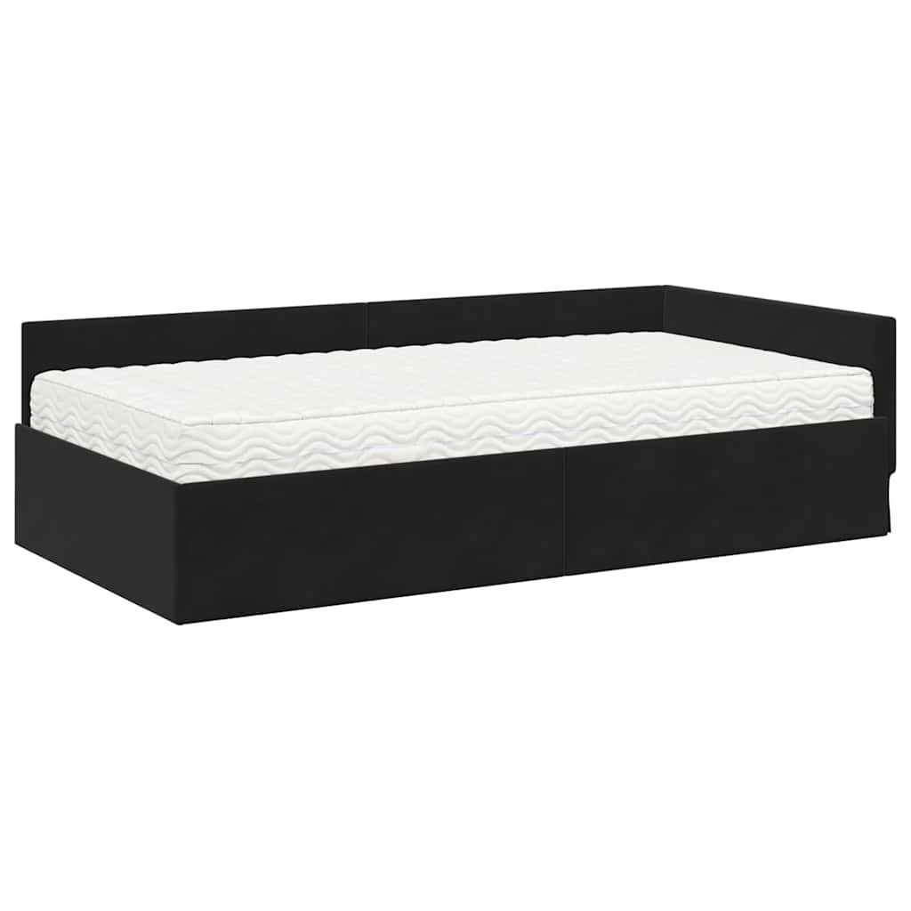 Kutni krevetni okvir s madracem Ostalo 2 pcs Siva Baršun