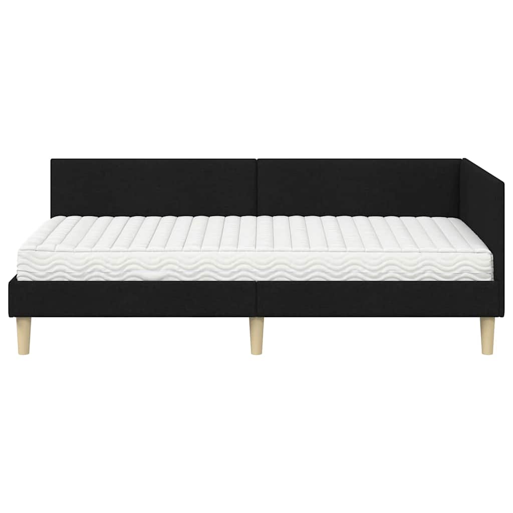 Kutni krevetni okvir s madracem Ostalo 2 pcs Zelena tkanina