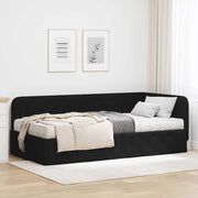 Kutni okvir kreveta Crna 100 x 200 cm tkanina