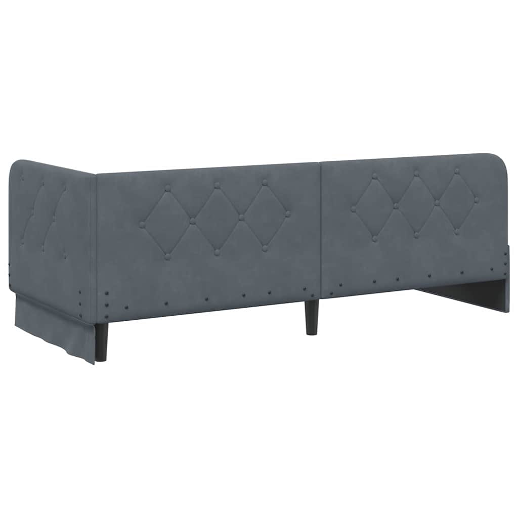 Kutni okvir kreveta Tamno siva 80 x 200 cm Baršun