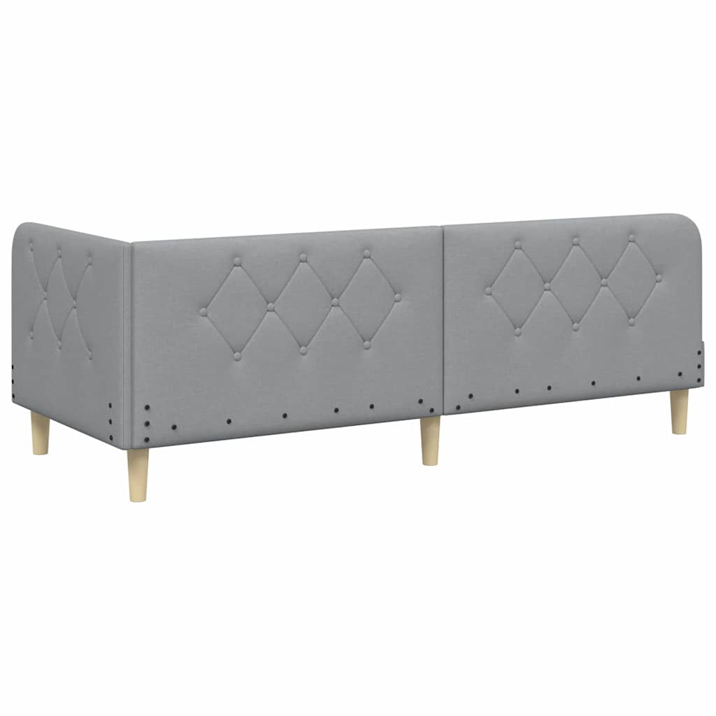 Kutni okvir kreveta Svijetlo siva 80 x 200 cm tkanina