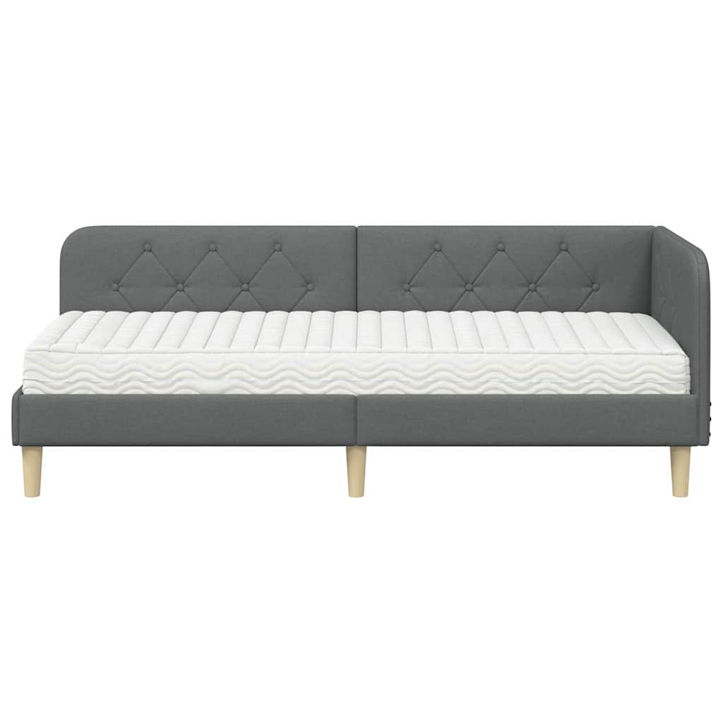 Kutni okvir kreveta Tamno siva 80 x 200 cm tkanina