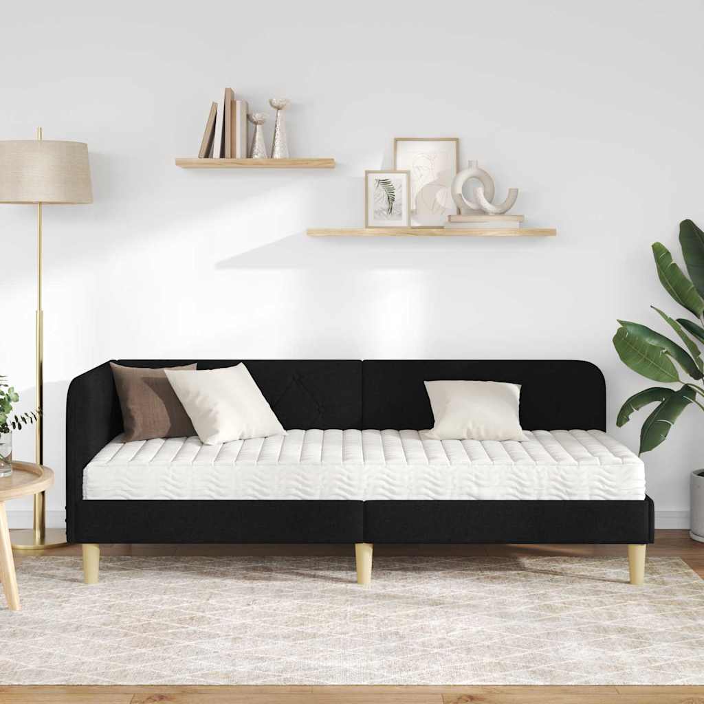 Kutni okvir kreveta Crna 80 x 200 cm tkanina
