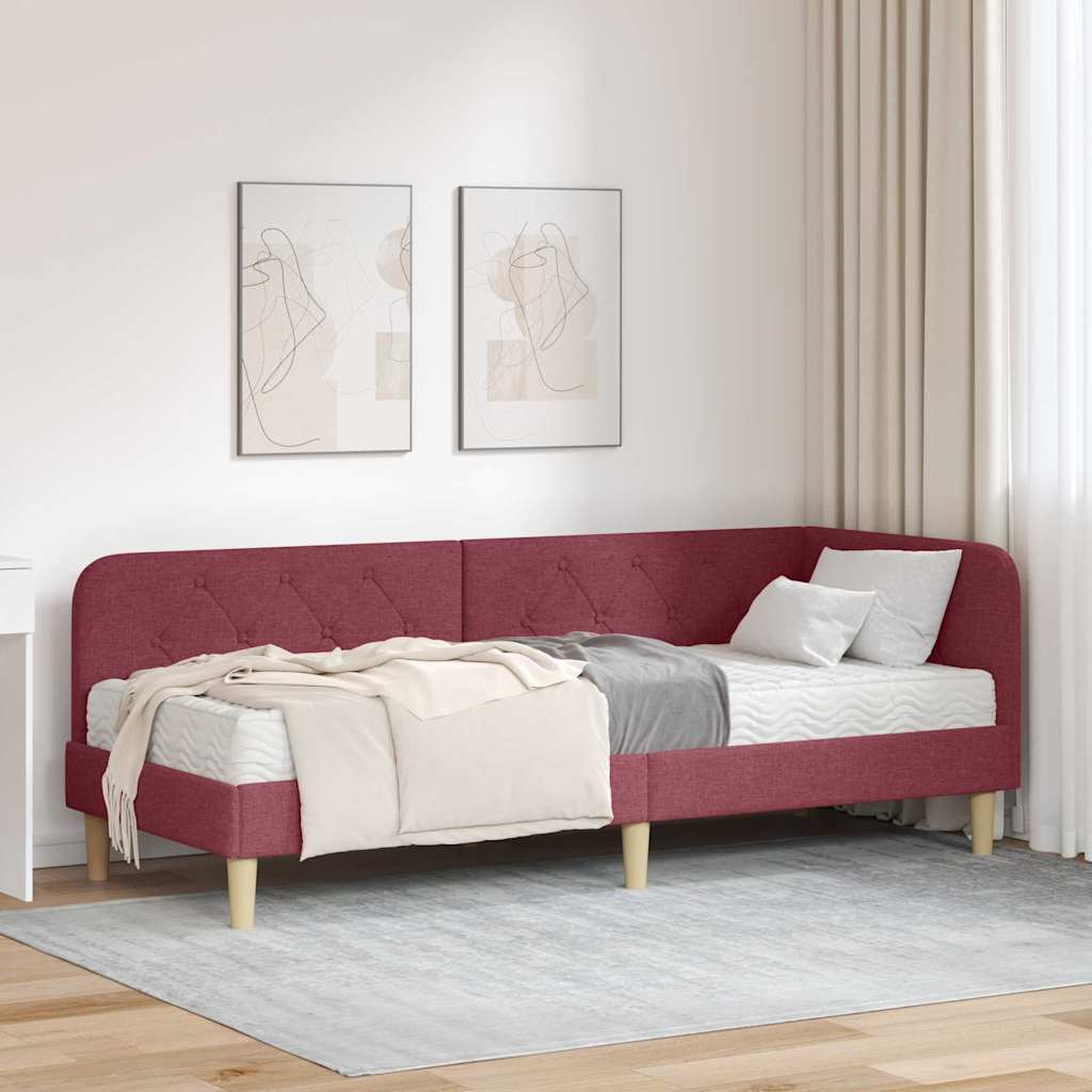Kutni okvir kreveta Vinska crvena 80 x 200 cm tkanina