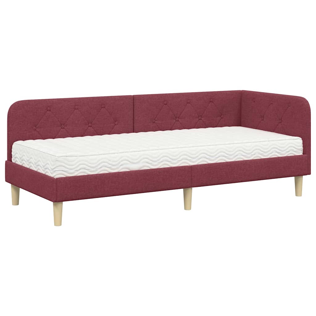 Kutni okvir kreveta Vinska crvena 80 x 200 cm tkanina