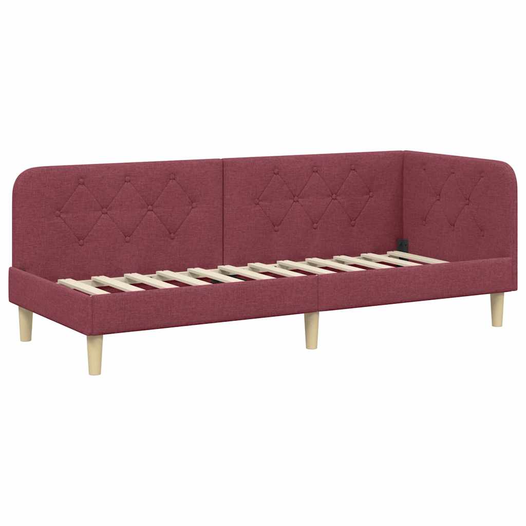 Kutni okvir kreveta Vinska crvena 80 x 200 cm tkanina