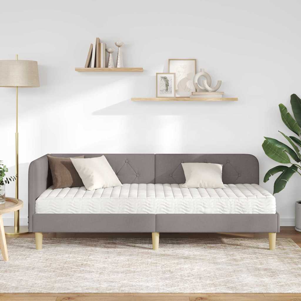 Kutni okvir kreveta Sivo-smeđa 80 x 200 cm tkanina