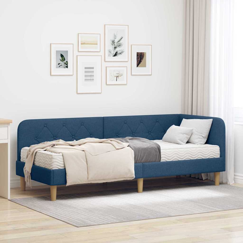 Kutni okvir kreveta Plava 80 x 200 cm tkanina