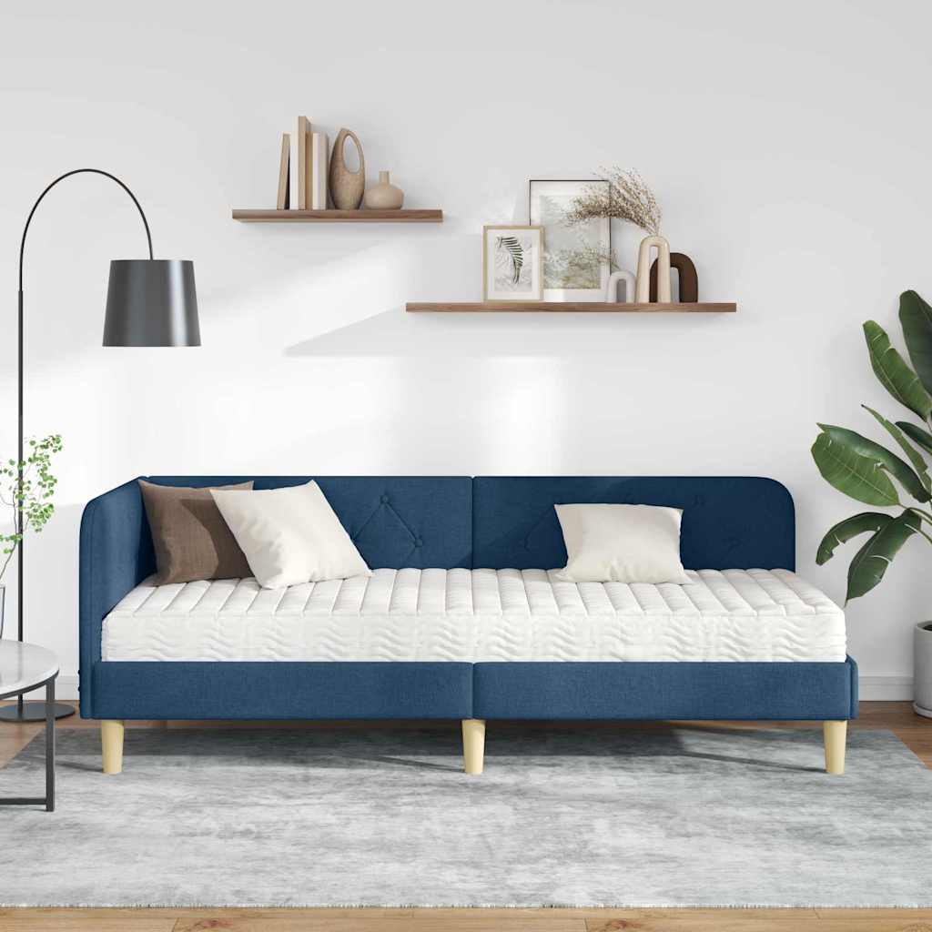Kutni okvir kreveta Plava 80 x 200 cm tkanina