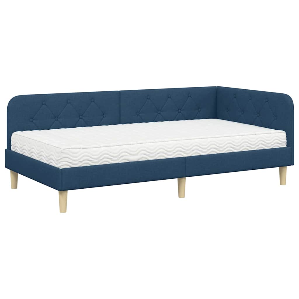 Kutni okvir kreveta Plava 100 x 200 cm tkanina