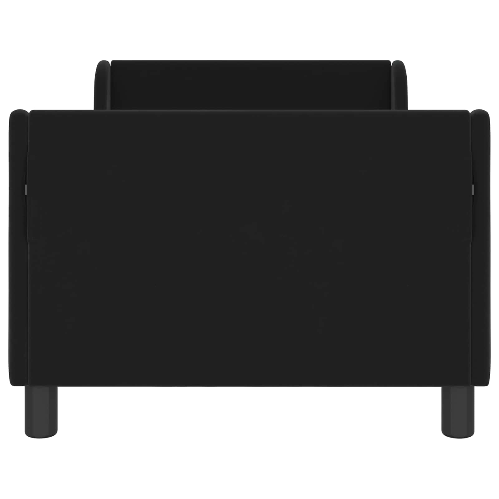 Krevet za djecu s uzglavljem Crna 80 x 160 cm Baršun
