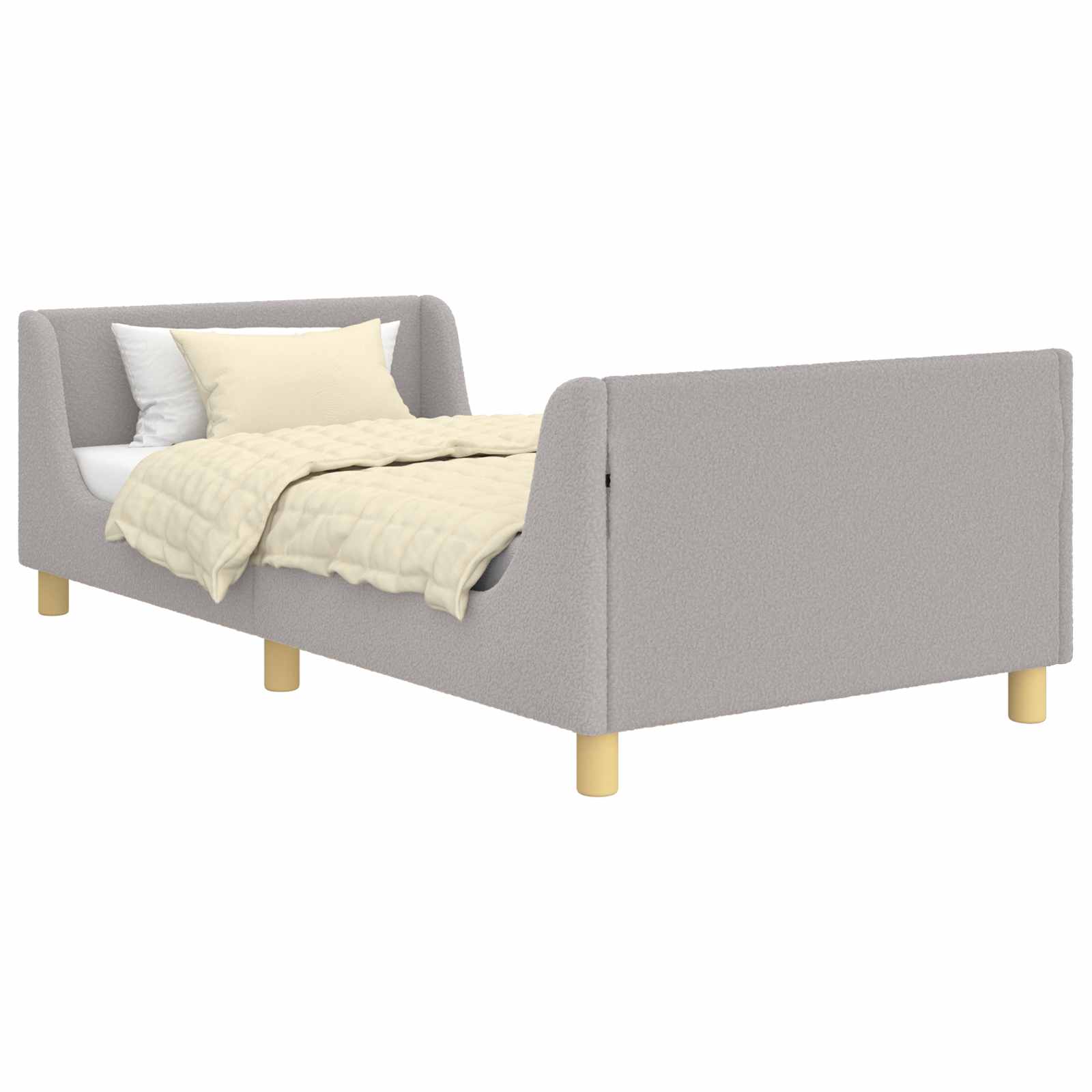Krevet za djecu s uzglavljem Svijetlo siva 90 x 200 cm Vuna