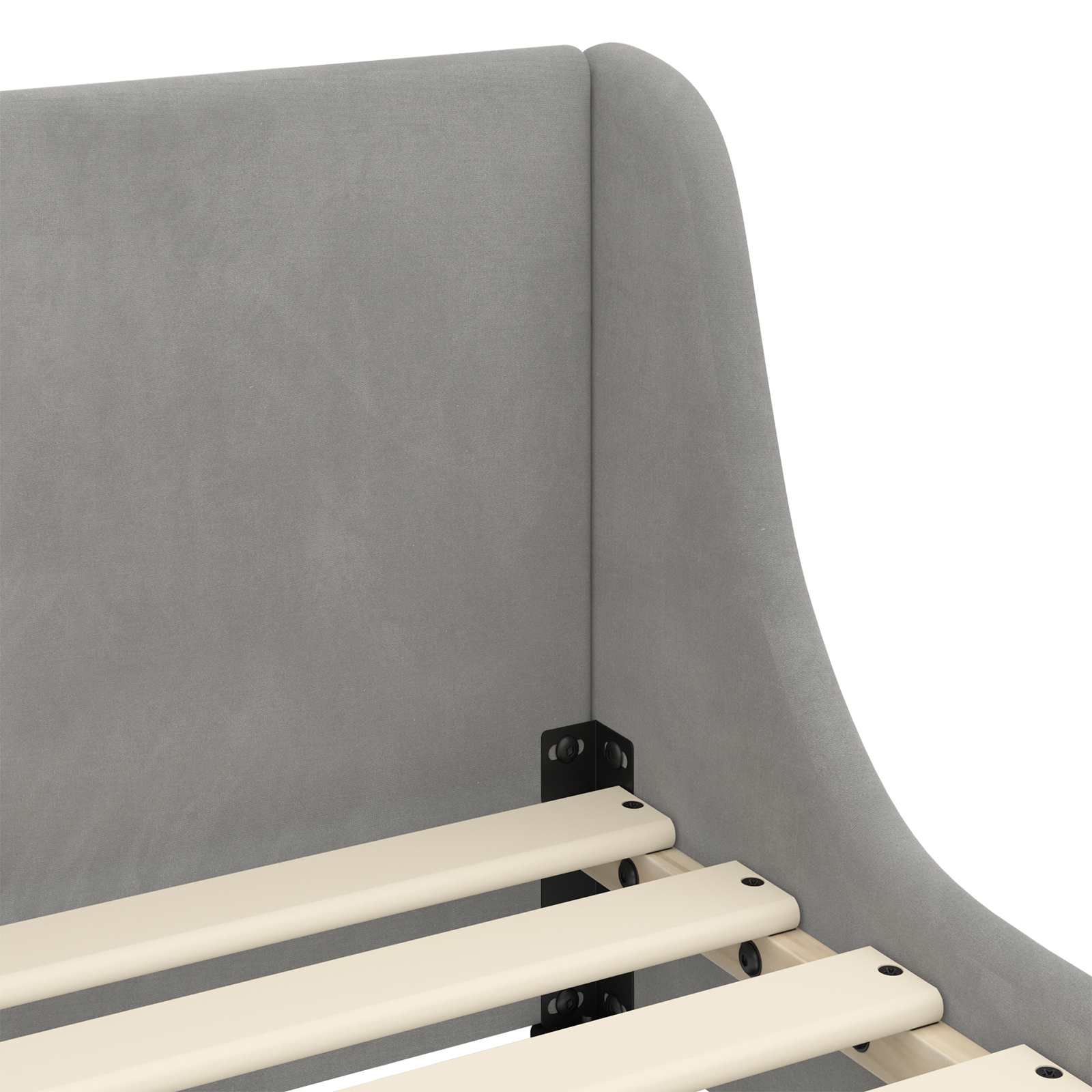 Krevet za djecu s uzglavljem Svijetlo siva 90 x 200 cm Baršun